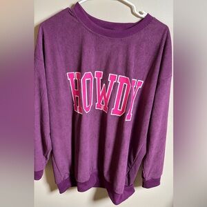 Purple 'Howdy' Sweater